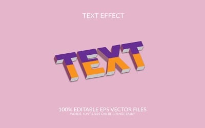 Texto Editável Vetor Eps 3D Text Effect Template Design ilustração