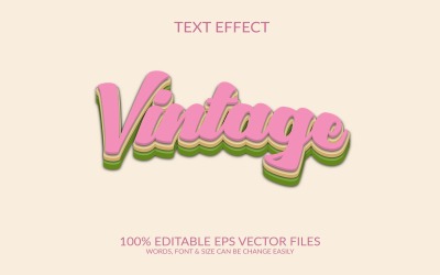 Vintage 3D-bearbeitbare Vektor-EPS-Texteffekt-Vorlagenillustration