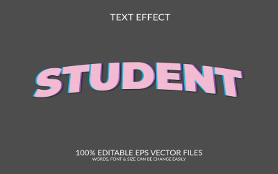 Weltstudententag 3D-bearbeitbares Vektor-EPS-Texteffekt-Vorlagendesign