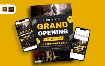 Fitness Gym Grand Opening Flyer Template