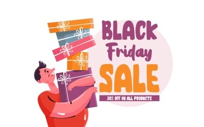Handritad Black Friday Illustration