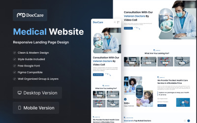 Responsive Landingpage für medizinische Websites Figma