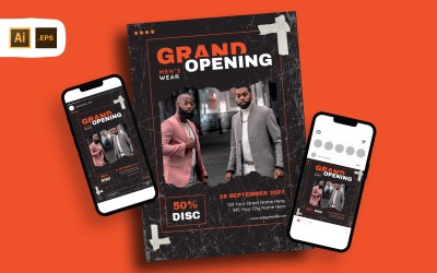 Mens Wear Grand Opening Flyer Template