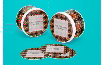 Round Cards Table Kids Game Mockup