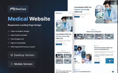 Tıbbi Web Sitesi Duyarlı Açılış Sayfası Figma