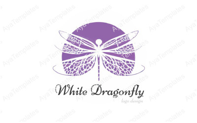 Création de logo de libellule blanche