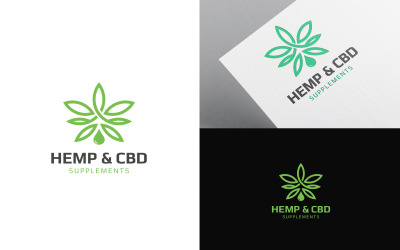 Logotipo dos suplementos de cannabis, cânhamo e CBD