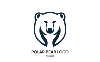 Modèle de logo vectoriel ours polaire