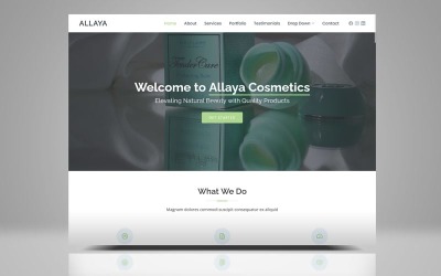 Modello di destinazione HTML Bootstrap di Allaya Cosmetics