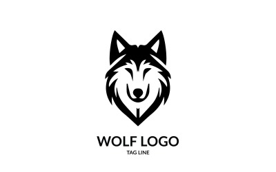 Modello di logo del simbolo della testa del lupo