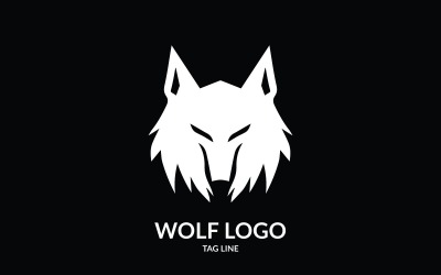 Modelo de logotipo de vetor de cabeça de lobo