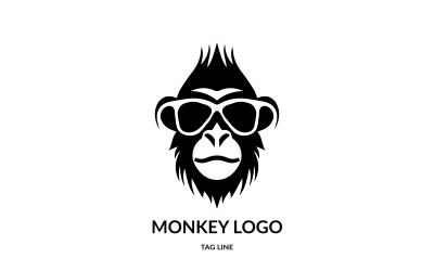 Modern Monkey Head Logo Template