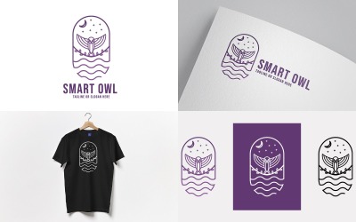 Owl Line Art Logotyp Malldesign