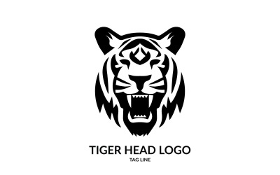 Şiddetli Kaplan Kafası Logo Şablonu