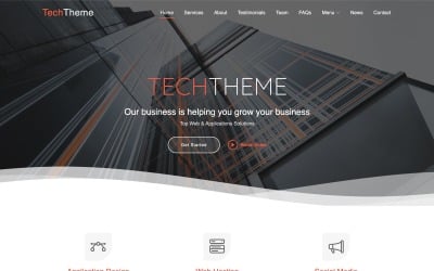 TechTheme | Modelo de site responsivo multifuncional para serviços empresariais e soluções de TI