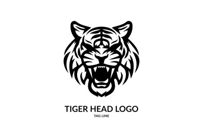 Wilde Tigerkopf-Symbol-Logo-Vorlage