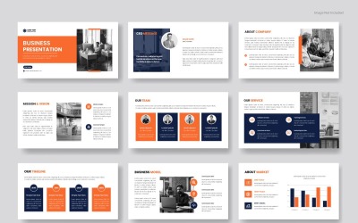 Plantilla de diapositivas de presentación empresarial Uso para infografías