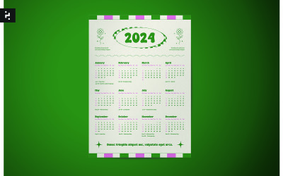 Klasyczny motyw retro kalendarza na rok 2024