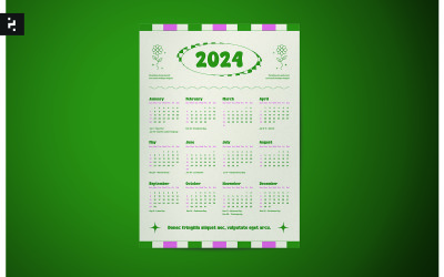 Calendario 2024 Tema retro clásico