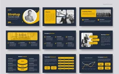 Diseño de plantilla de diapositivas de presentación de PowerPoint de negocios creativos. Uso para discurso de apertura moderno