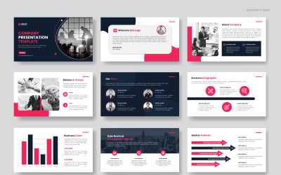 Plantilla de diapositivas de presentación de negocios creativos Uso para infografías