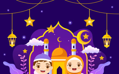 13 Isra Mi&amp;#39;raj vektorillustration