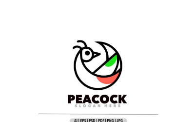 Plantilla de logotipo de icono de símbolo de pavo real
