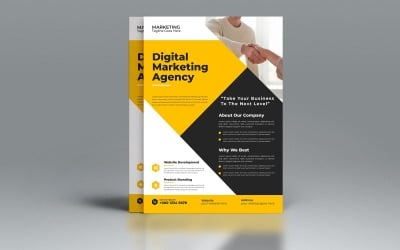 Modello vettoriale di design moderno per volantini aziendali digitali