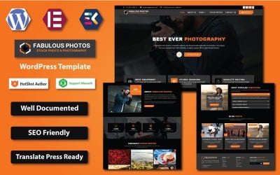 Fotos fabulosas - Banco de fotos e fotografia Modelo WordPress Elementor