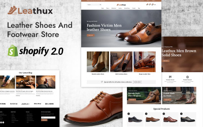 Leathux – Bőr cipő- és lábbelibolt Shopify 2.0 reszponzív téma