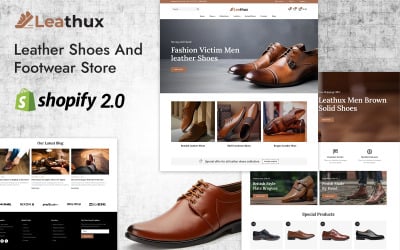 Leathux - Leather Shoes &amp;amp; Footwear Store Shopify 2.0 Responsive Theme