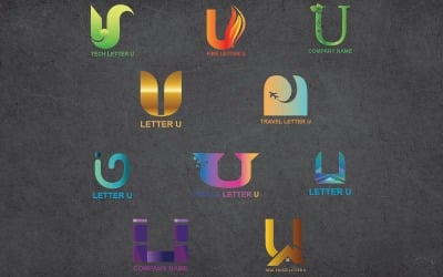 Шаблон логотипа буквы U для всех компаний и брендов