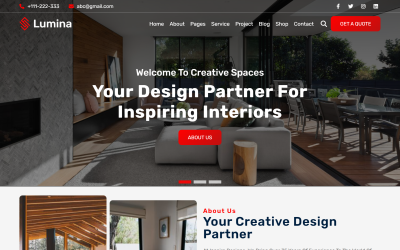 Lumina - Arkitektur &amp;amp; Inredningsdesign HTML5 webbplatsmall