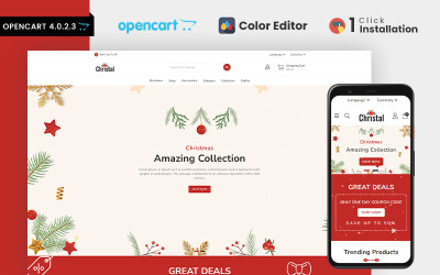 Motyw OpenCart dla sklepu świątecznego Christal