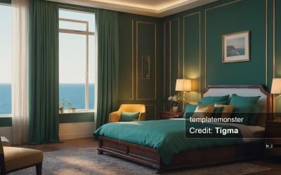 Chambre luxueuse avec vue sur l&amp;#39;océan : un style classique avec une touche moderne