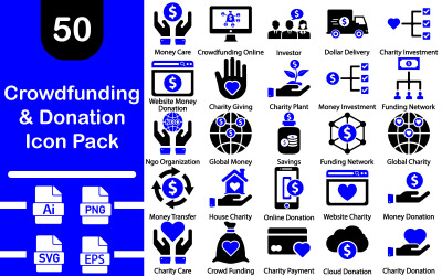 Crowdfunding- und Spenden-Icon-Pack