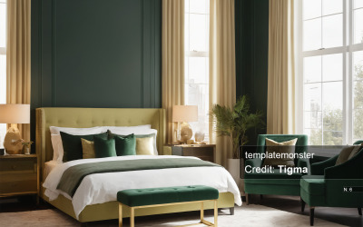 Design d&amp;#39;intérieur de chambre moderne et élégant : un téléchargement numérique pour votre décoration intérieure