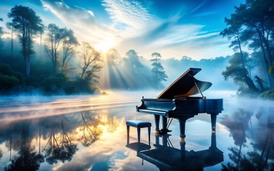 Dimmig morgon bakgrundsspår för piano och viola