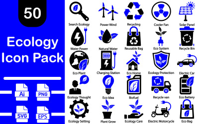 50 Premium-Ökologie-Icon-Paket