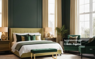 Modern ve Zarif Yatak Odası İç Tasarımı: Ev Dekorasyonunuz için Dijital İndirme