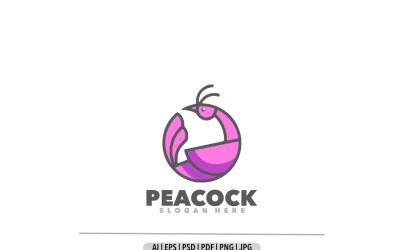 Peacock enkel maskot logotyp design illustration design