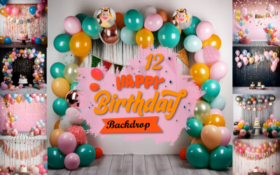 Grattis på födelsedagen digital bakgrundspaket