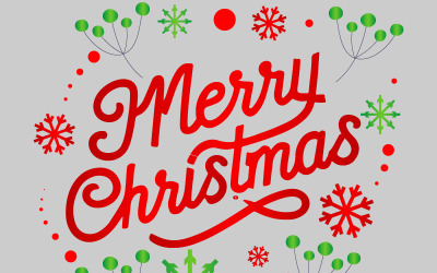 Merry Christmas lettering creative vector art Free