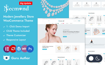Necmond — адаптивная тема Elementor WooCommerce для магазина серебряных украшений
