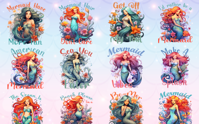 Paquete de sublimación de playa y sirena