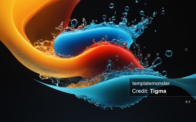 Pimentez votre site Web ou vos publications sur les réseaux sociaux avec cette image d&amp;#39;une touche de liquide orange et bleu