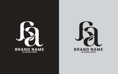 创意两个字母 AA 标志设计