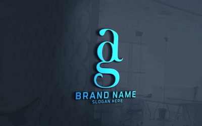 Creatief tweeletterig GA-logo-ontwerp