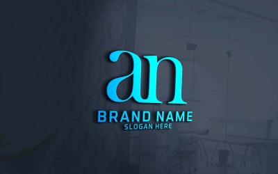 Diseño de logotipo creativo de dos letras AN