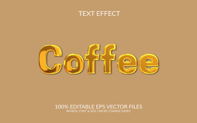 Internationaler Kaffeetag 3D-bearbeitbare Texteffektillustration